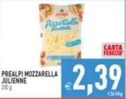 Supermercati Agorà Prealpi Mozzarella Julienne offerta