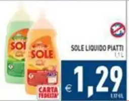 Supermercati Agorà Sole liquido piatti offerta