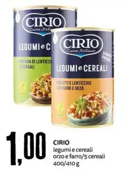PRO7 Supermercati Cirio legumi e cereali offerta