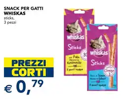 Esselunga Snack per gatti Whiskas sticks offerta