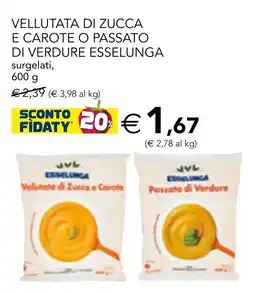 Esselunga Vellutata di Zucca e Carote o Passato di Verdure Esselunga offerta