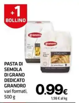 Superconti Pasta di semola di grano dedicato Granoro offerta