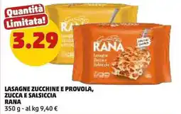 PENNY Lasagne zucchine e provola, zucca e salsiccia Rana offerta