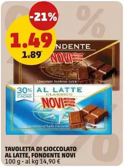 PENNY Tavoletta di cioccolato al latte, fondente Novi offerta