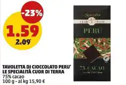 PENNY Tavoletta di cioccolato Peru' Le specialità cuor di terra offerta