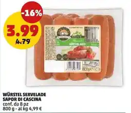 PENNY Würstel servelade sapor di cascina offerta