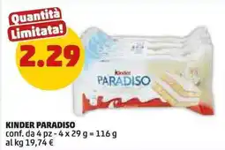 PENNY Kinder Paradiso offerta