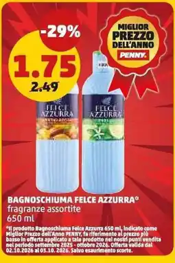 PENNY Bagnoschiuma Felce Azzurra offerta