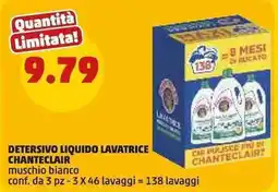 PENNY Detersivo liquido lavatrice Chanteclair muschio bianco offerta