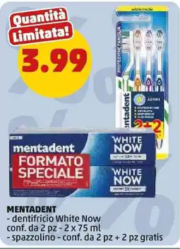 PENNY Mentadent dentifricio White Now offerta