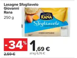 Carrefour Lasagne Sfogliavelo Giovanni Rana offerta