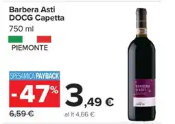 Carrefour Barbera Asti DOCG Capetta offerta