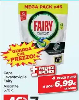 Carrefour Caps Lavastoviglie Fairy offerta