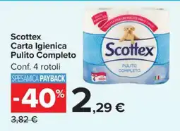 Carrefour Scottex Carta Igienica 'Pulito Completo' offerta
