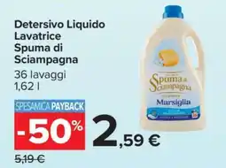 Carrefour Detersivo Liquido Lavatrice Spuma di Sciampagna offerta