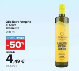 Carrefour Olio extra vergine di oliva Clemente offerta