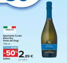 Carrefour Spumante Cuvèe Extra Dry Porta dei Dogi offerta