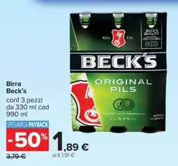 Carrefour Birra Beck's offerta
