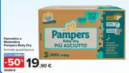Carrefour Pannolino o Mutandino Pampers Baby Dry offerta