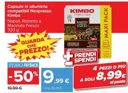Carrefour Capsule in alluminio compatibili Nespresso Kimbo offerta