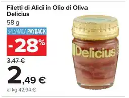 Carrefour Filetti di Alici in Olio di Oliva Delicius offerta