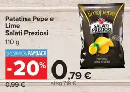 Carrefour Patatina Pepe e Lime Salati Preziosi offerta
