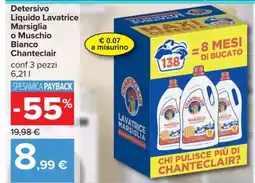 Carrefour Detersivo Liquido Lavatrice Marsiglia o Muschio Bianco Chanteclair offerta