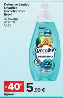 Carrefour Detersivo Liquido Lavatrice Coccolino Cicli Brevi offerta