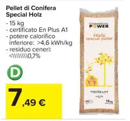 Carrefour Pellet di Conifera Special Holz offerta