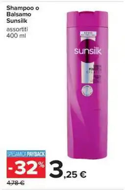 Carrefour Shampoo o Balsamo Sunsilk offerta