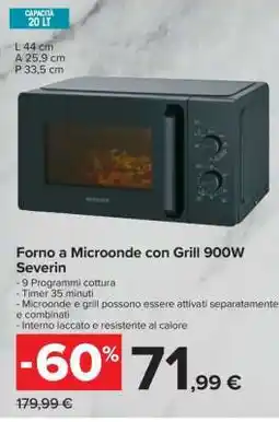 Carrefour Forno a Microonde con Grill 900W Severin offerta