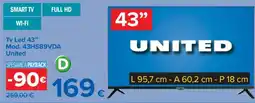 Carrefour Tv Led 43” Mod. 43HS89VDA United offerta