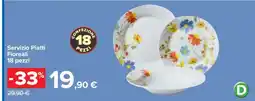 Carrefour Servizio Piatti Floreali offerta