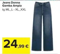 Carrefour Jeans Donna Gamba Ampia offerta