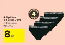 Carrefour 4 Slip Uomo o 4 Boxer Uomo offerta