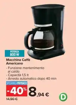 Carrefour Macchina Caffè Americano offerta