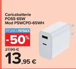 Carrefour Caricabatterie POSS 65W Mod PSWCPD-65WH offerta