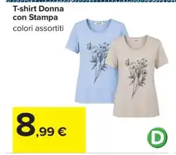 Carrefour T-SHIRT DONNA CON STAMPA offerta