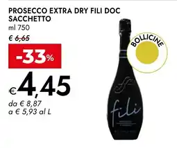 Bennet Prosecco extra dry fili doc sacchetto offerta