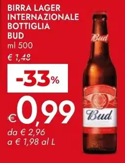 Bennet Birra Lager Internazionale Bud offerta