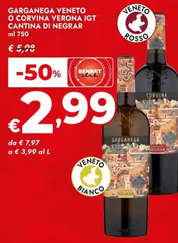 Bennet Garganega Veneto o Corvina Verona IGT Cantina di Negrar offerta