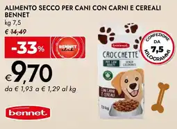 Bennet Alimento secco per cani con carni e cereali Bennet offerta