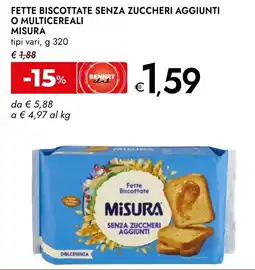 Bennet Fette biscottate Misura senza zuccheri aggiunti offerta