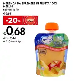 Bennet Merenda da spremere di frutta 100% Mellin offerta