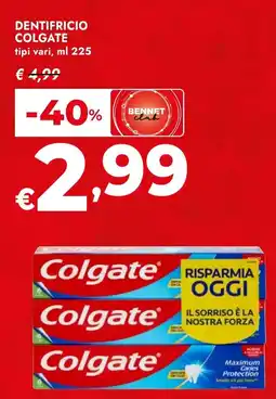 Bennet Dentifricio Colgate offerta