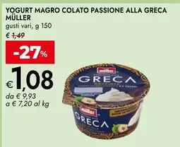 Bennet Yogurt magro colato passione alla greca Müller offerta