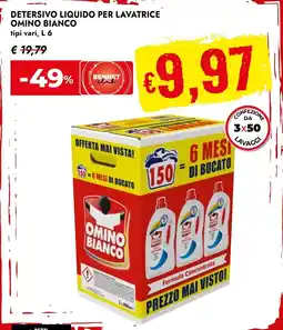 Bennet Detersivo liquido per lavatrice Omino Bianco offerta