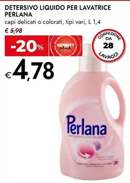 Bennet Detersivo liquido per lavatrice Perlana offerta