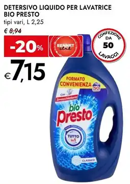 Bennet Detersivo liquido per lavatrice bio presto offerta