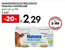 Bennet Omogeneizzato biologico Humana Naturcare offerta
